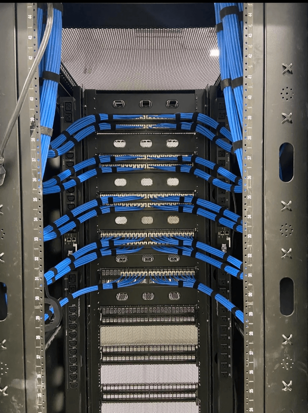 Clean Data Cabling In Commsroom rack
